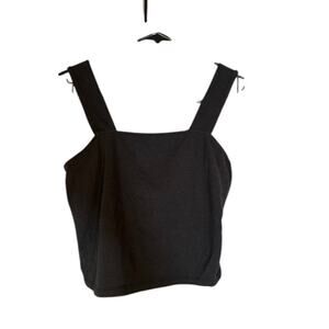 SO KOHLS Black Cotton Blend Stretch Casual Tank Top Women Sz S
